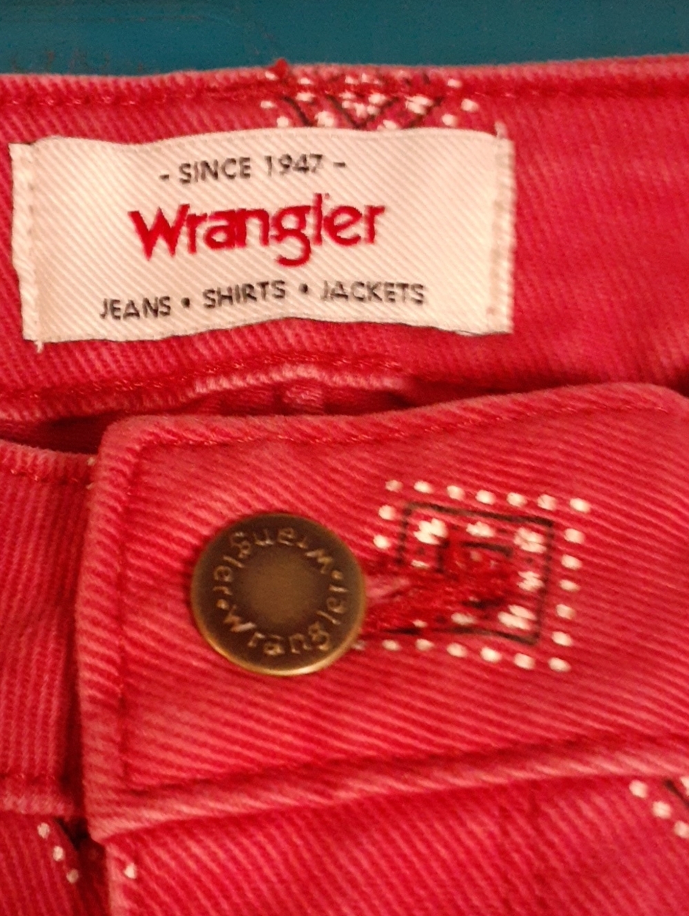 hot! wrangler red diamond boot cut jeans - Picture 2 of 4